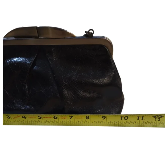 Hobo International VTG Triple Chain Clutch Bag Leather Paisley Kisslock Hayley - Picture 10 of 11